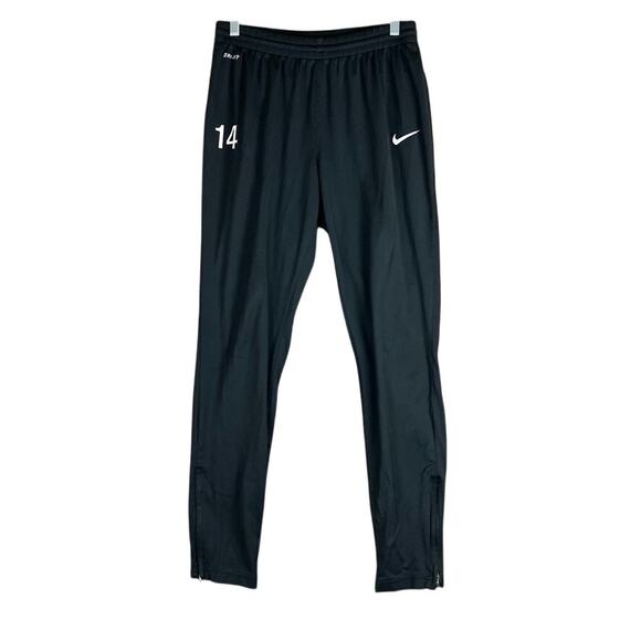 Nike Mens Pants Black Pull On Dri Fit Zip Up Ankle Zip Performance Stretch M - Picture 1 of 11